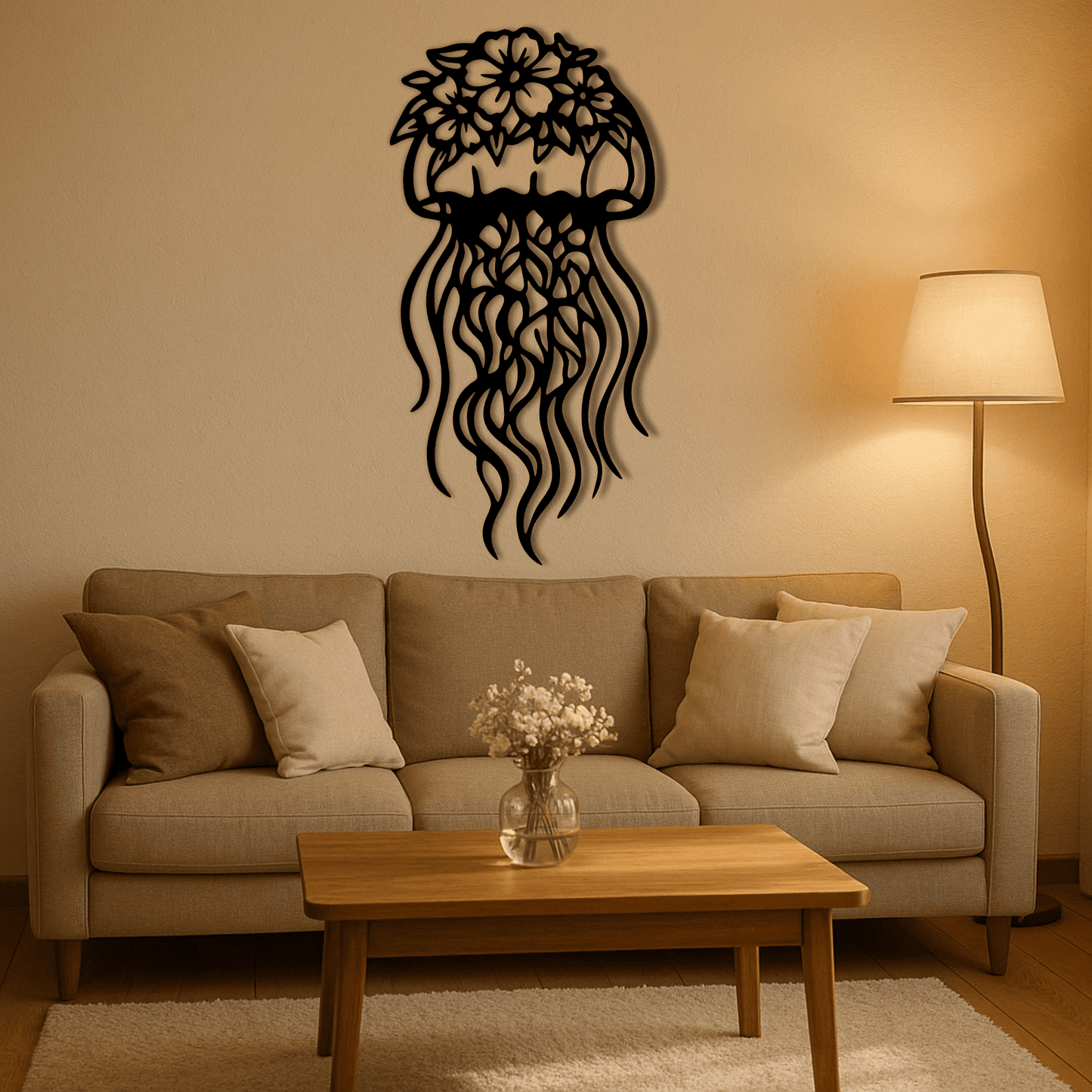 Laser cut jellyfish floral design