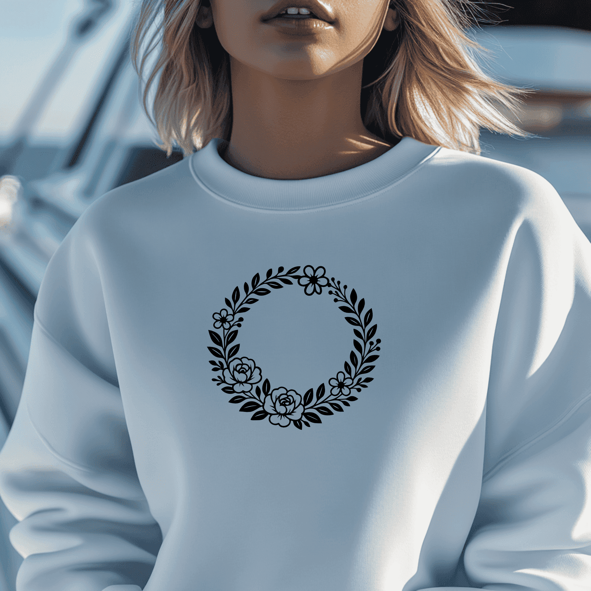 Floral wreath SVG DXF EPS PNG for Cricut,  and sublimation projects