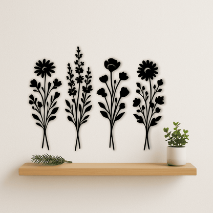 Floral farmhouse decor SVG DXF for laser cutting, CNC and wall art projects