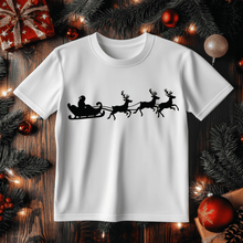Load image into Gallery viewer, Free Flying Santa SVG for DTF printing, CNC cutting, and Cricut projects. Perfect for Christmas DIY. Christmas T-shirt design
