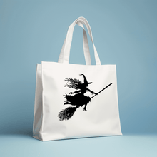 Load image into Gallery viewer, Flying Witch SVG Cut File for Cricut, Witch on Broom Sublimation Bags Design, Halloween Decor DIY, Instant Download
