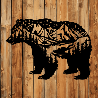 Rustic bear design in EPS format