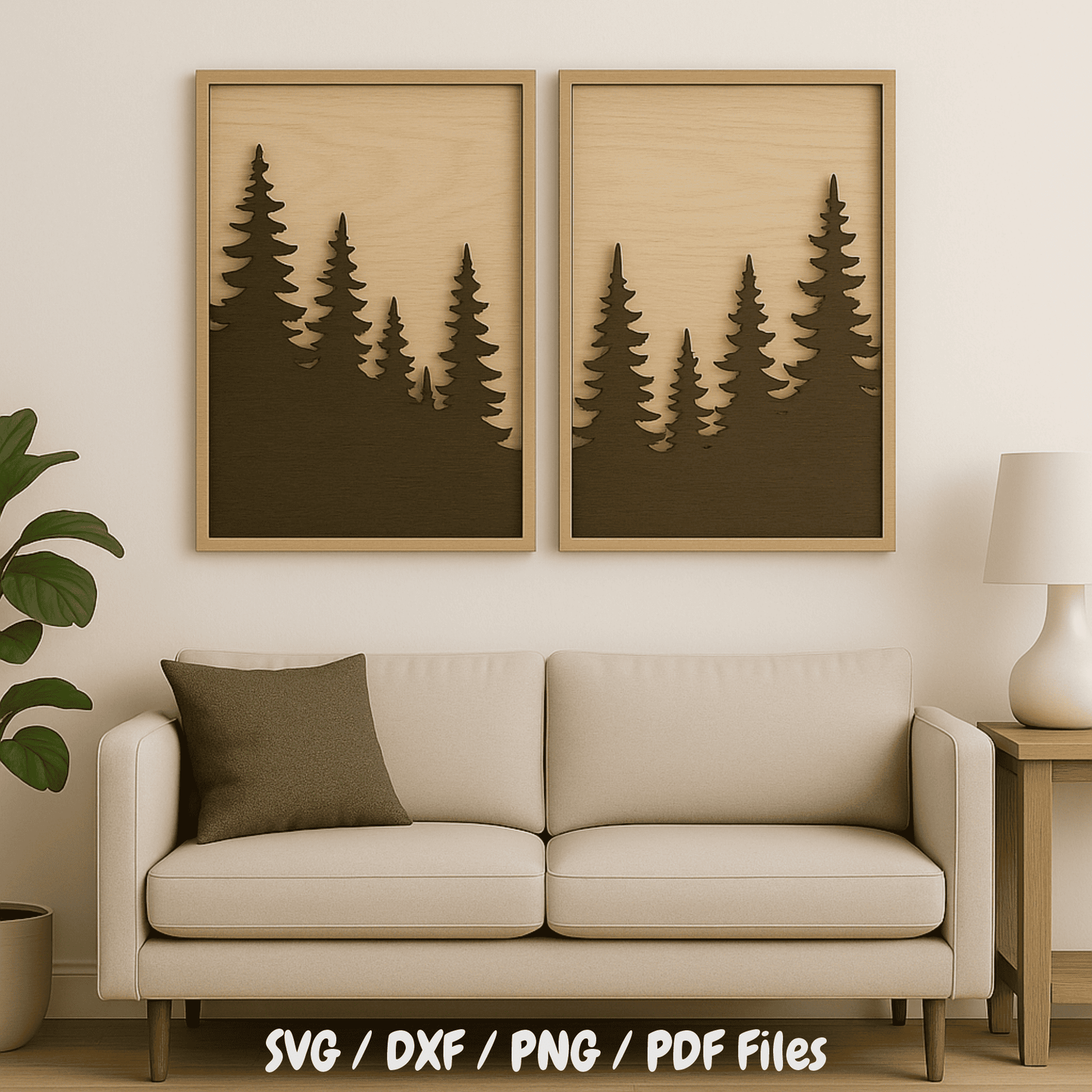 CNC plasma cut forest decor SVG
