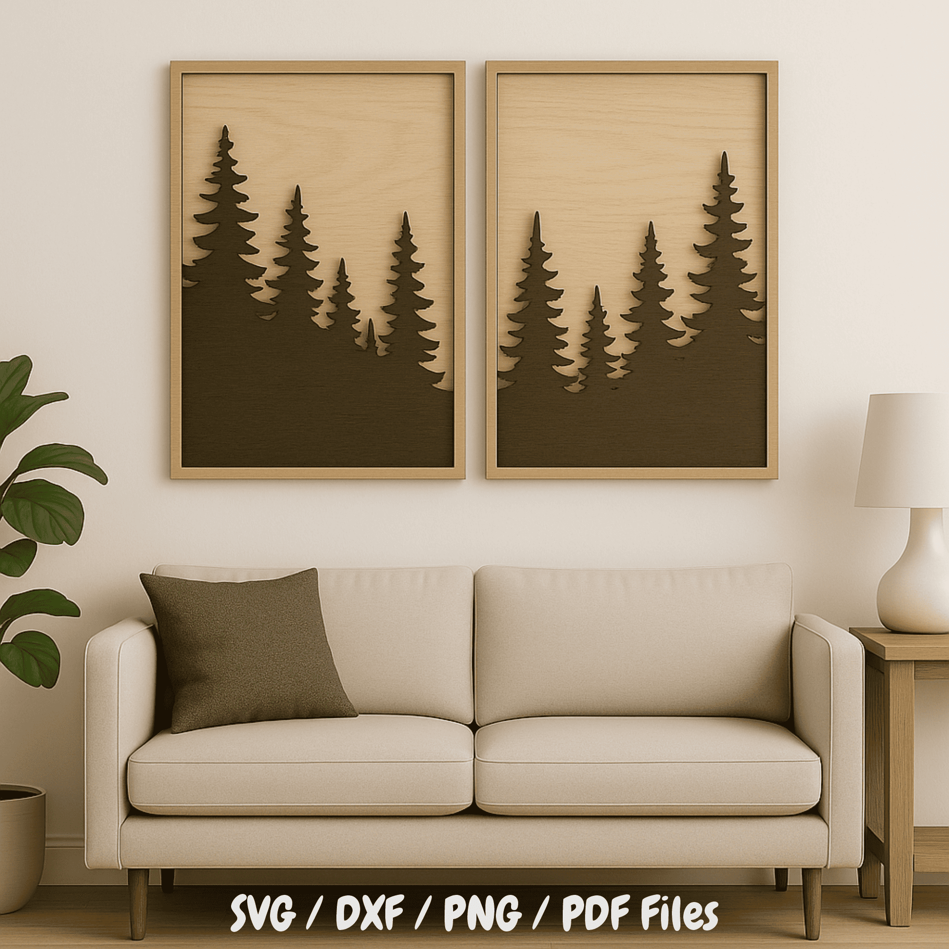 CNC plasma cut forest decor SVG