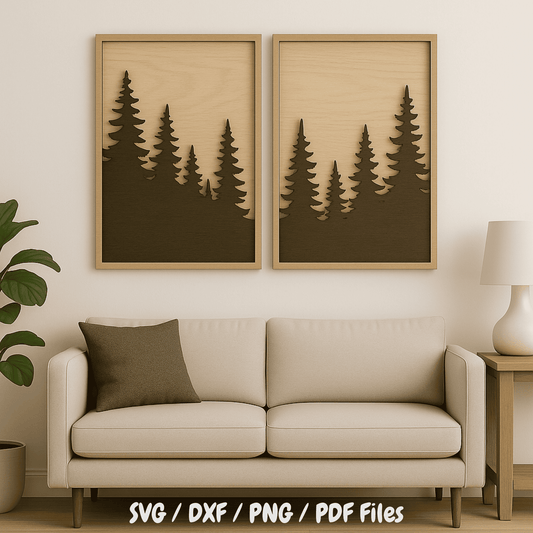 CNC plasma cut forest decor SVG