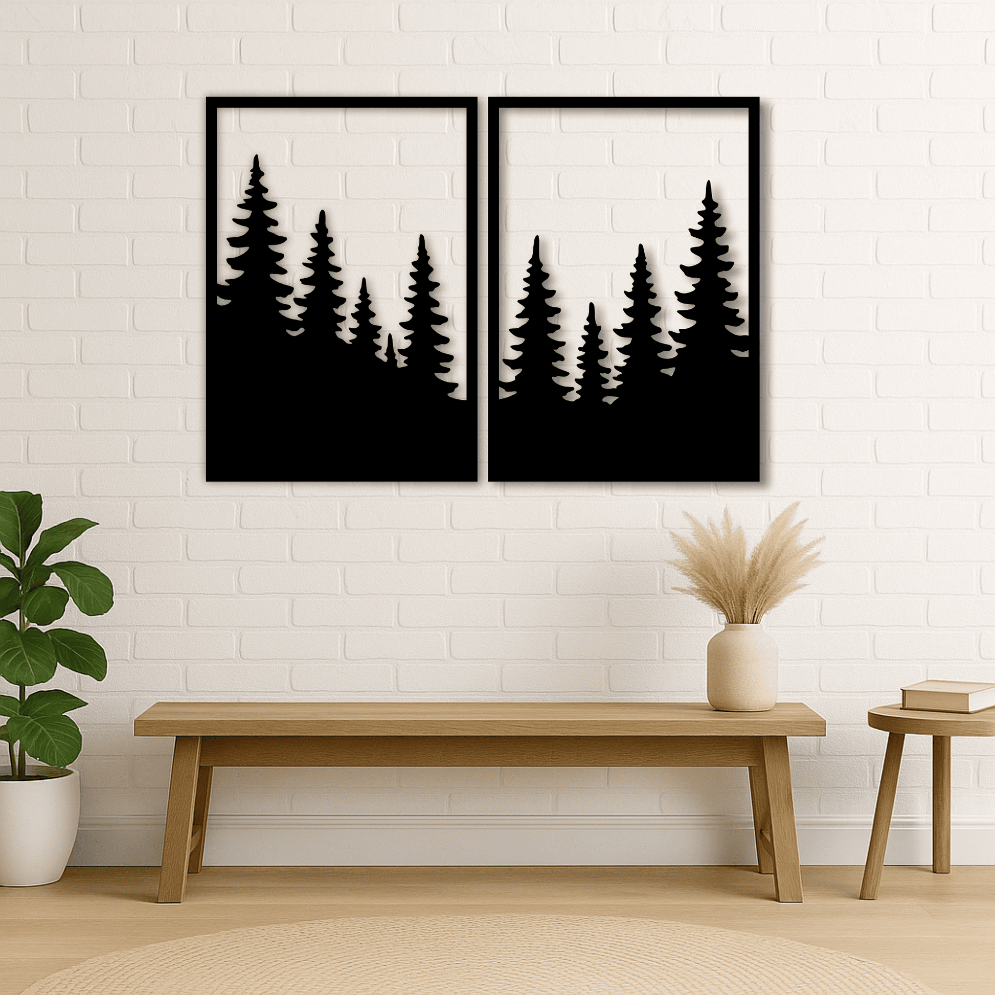 Laser cut pine tree panel design