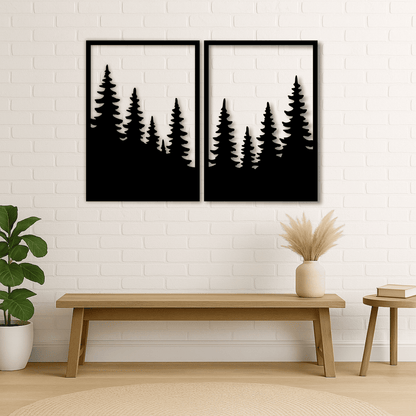 Laser cut pine tree panel design
