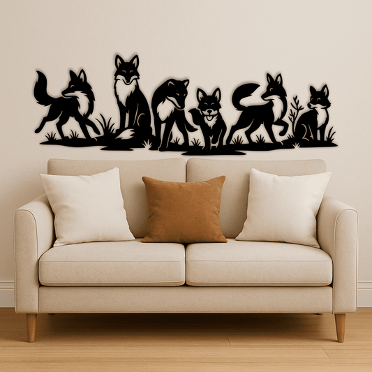 Forest foxes PNG printable