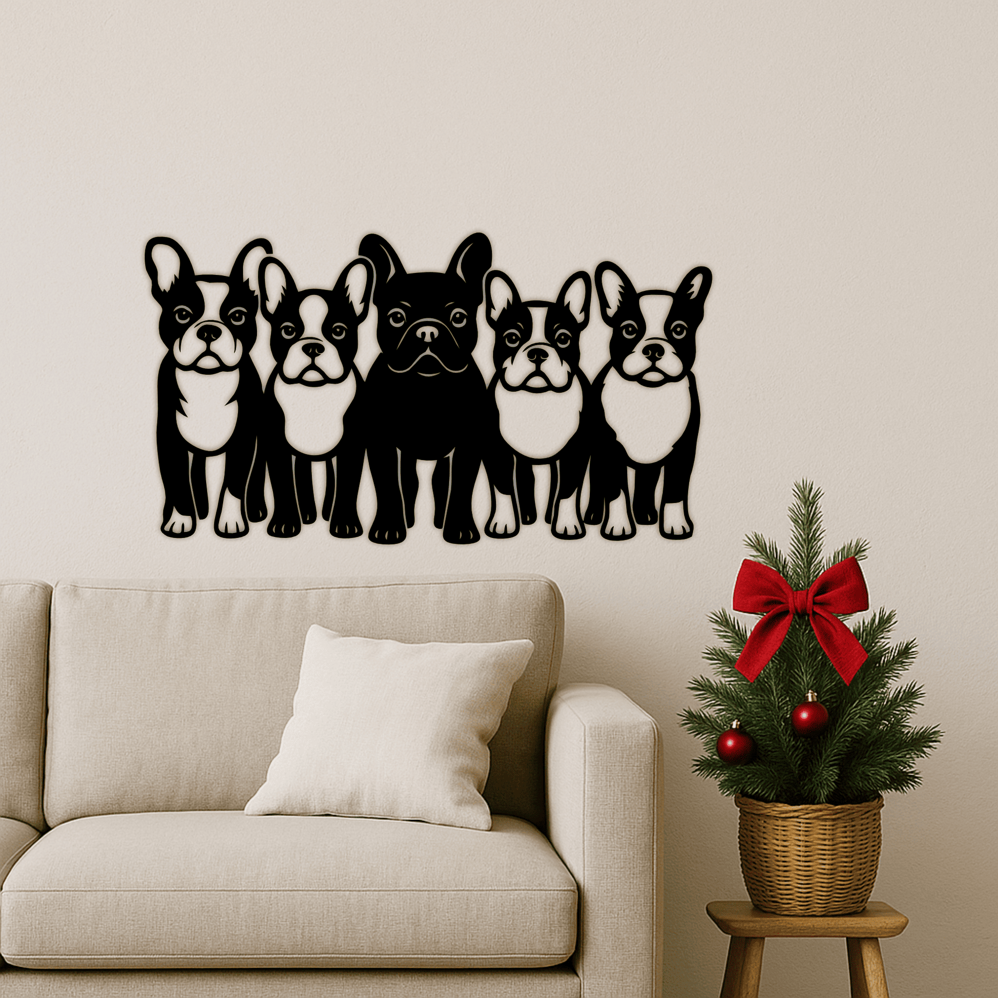 Dog lineup panel for metal art and wood décor