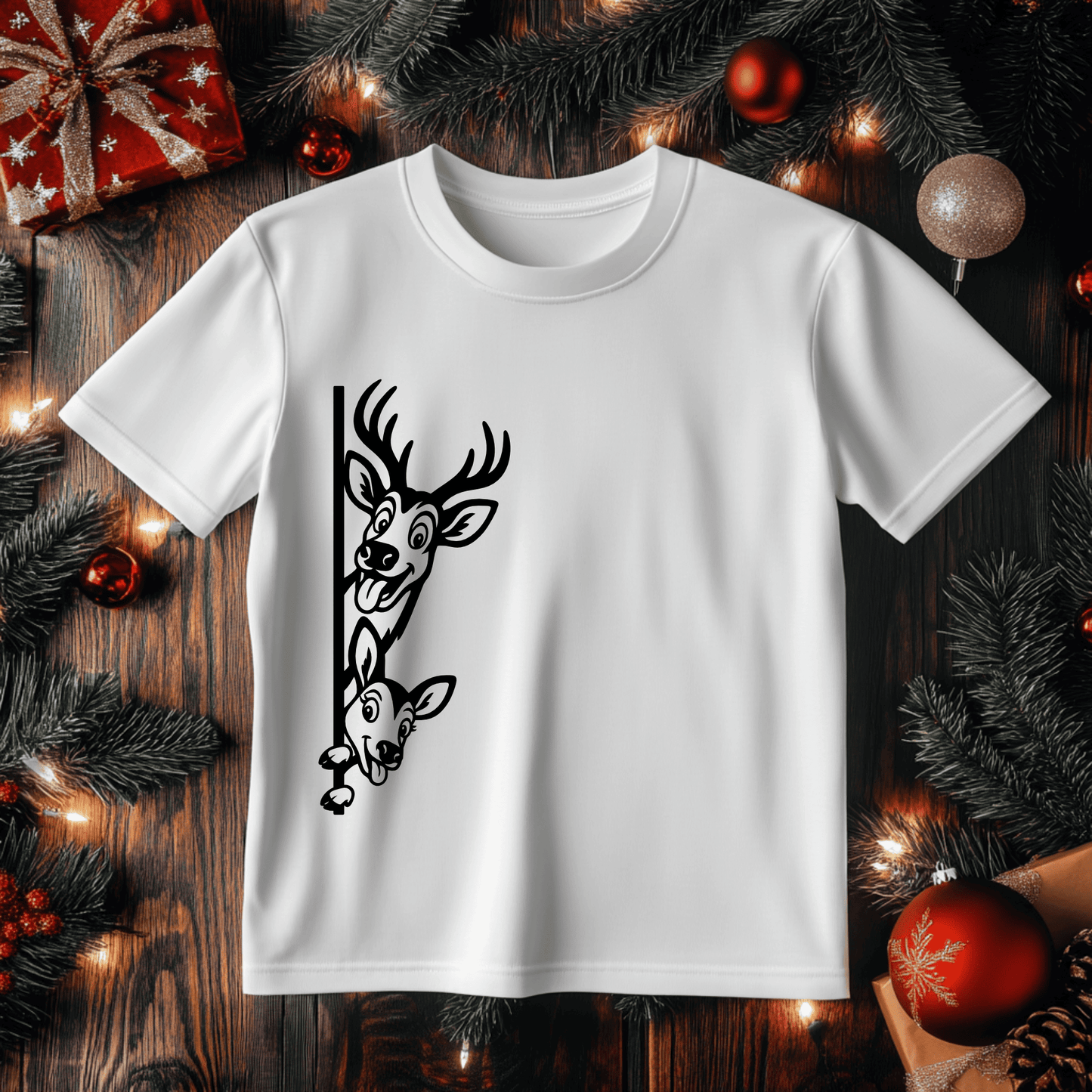 Buck and doe side peek silhouette for Cricut and Glowforge