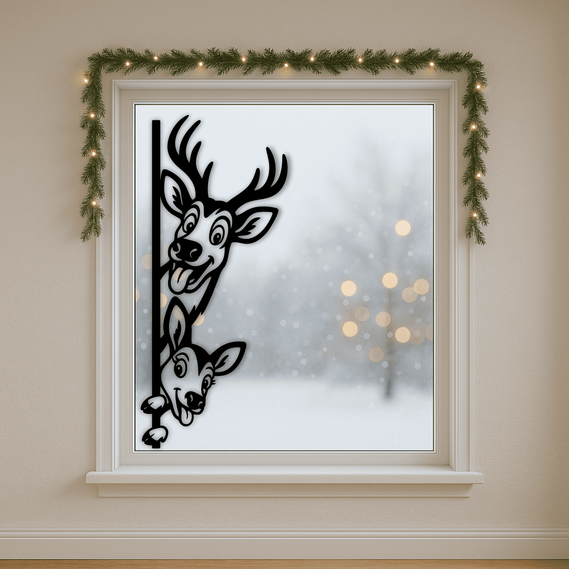 Peeking buck artwork in SVG DXF PNG PDF EPS formats