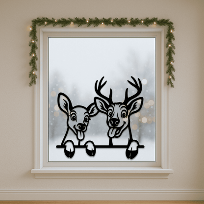 Peeking buck silhouette for Glowforge engraving