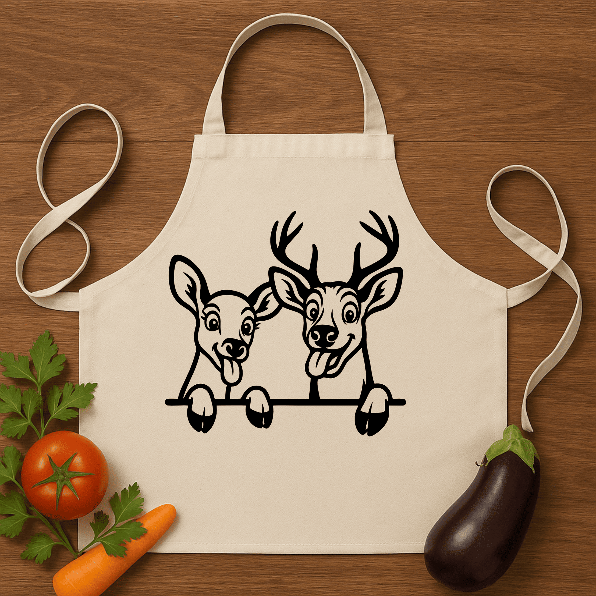 Cartoon buck and doe vector for craft cutters