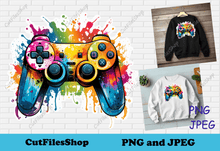 Load image into Gallery viewer, Game joystick png art, png for sublimation, T Shirt Design PNGs for Download, T Shirt PNG Transparent Images, free png for t shirt design, png art
