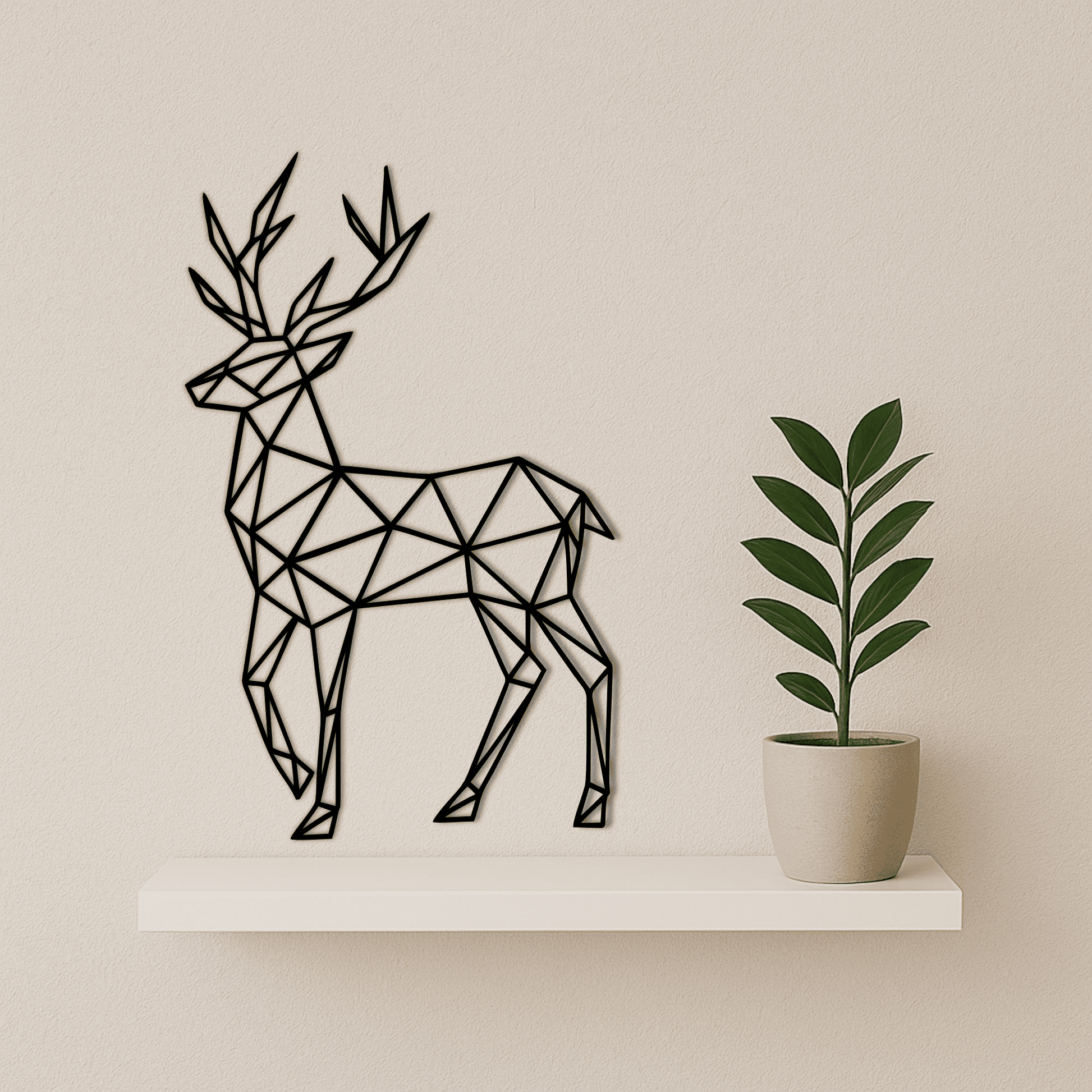Laser cut geometric wildlife design