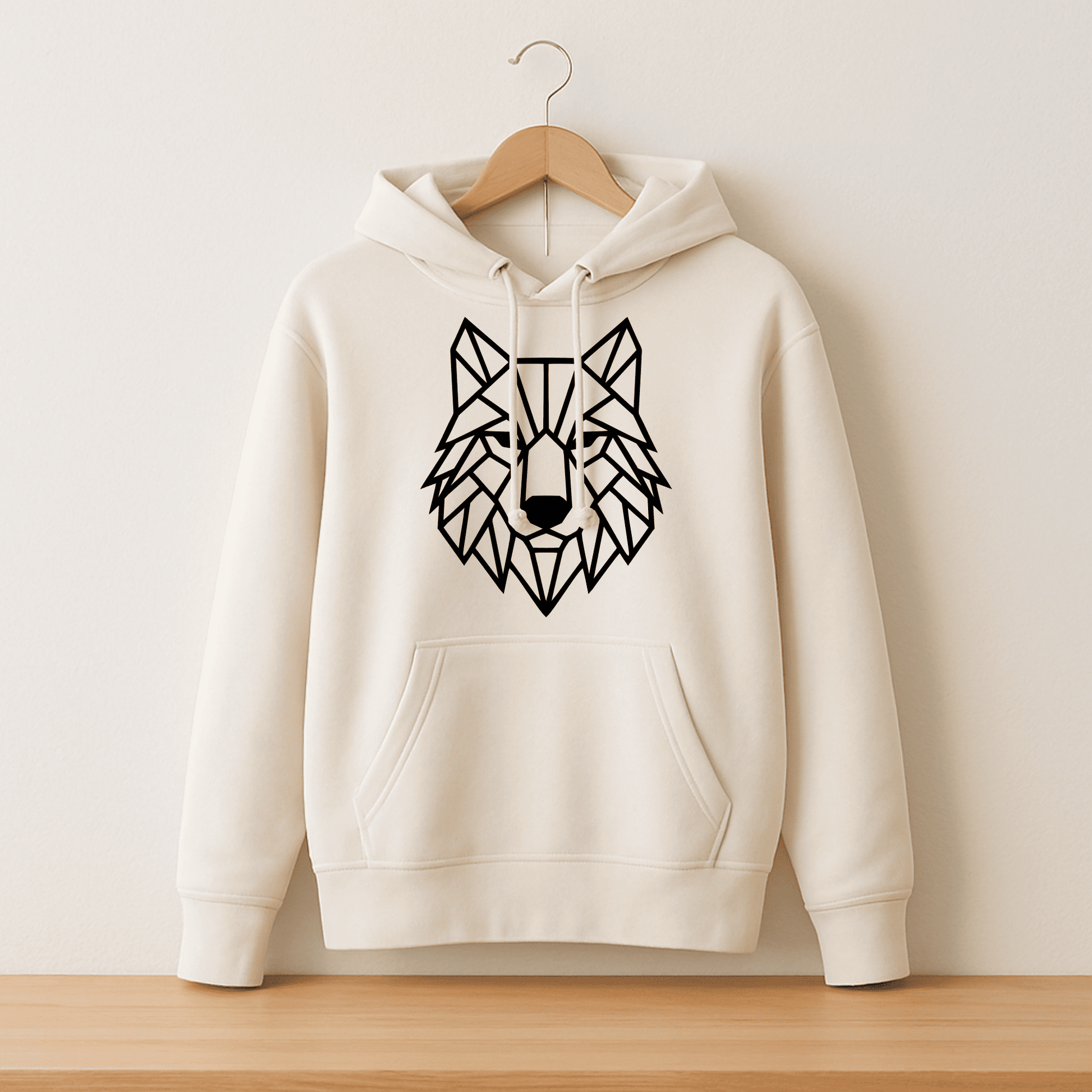 Modern polygon wolf head wall art