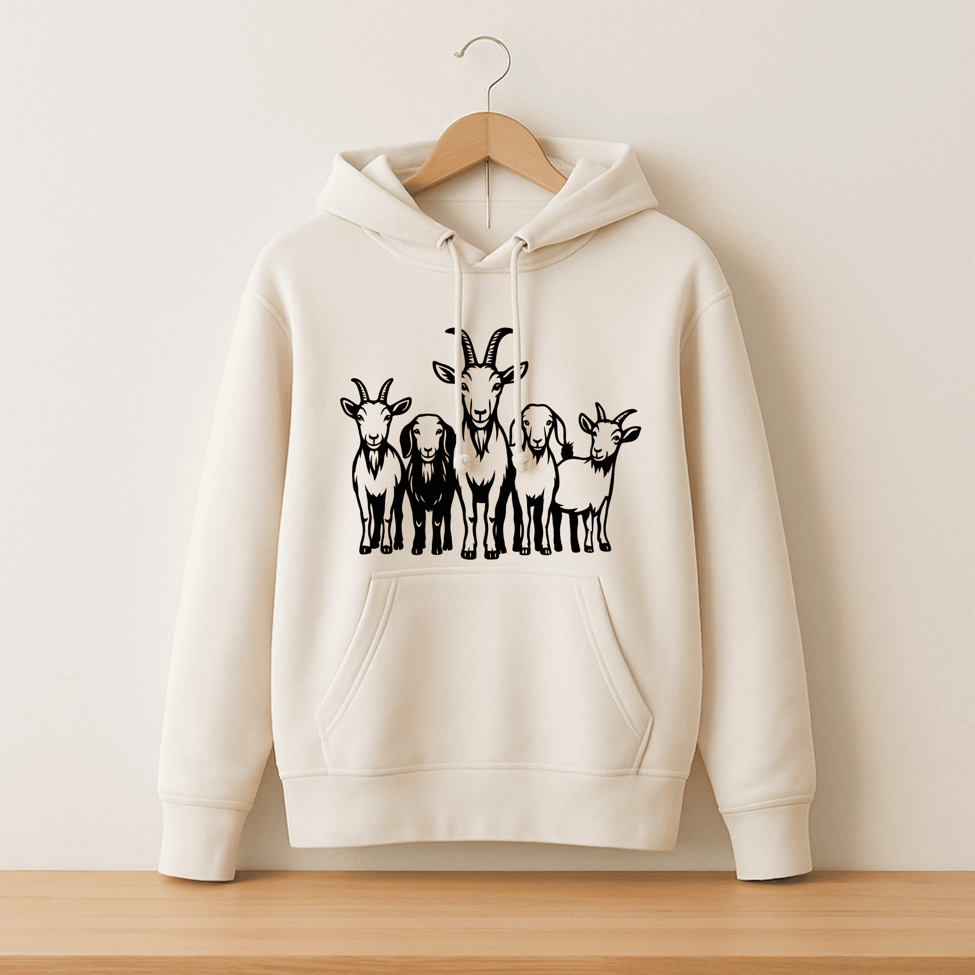 Farm goat family PNG for t-shirts and mugs