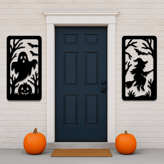 Witch flying on broom silhouette DXF design for Plasma