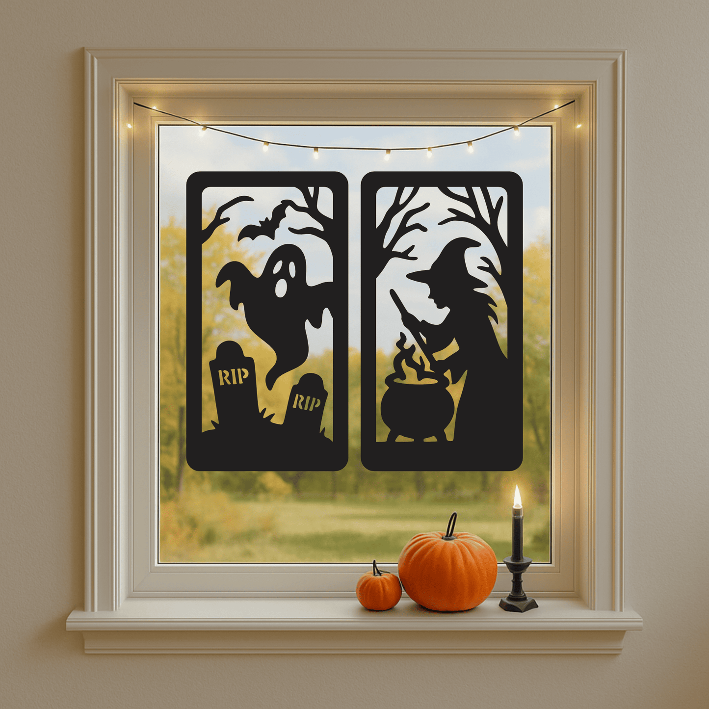 Spooky ghost panel for Cricut and Glowforge