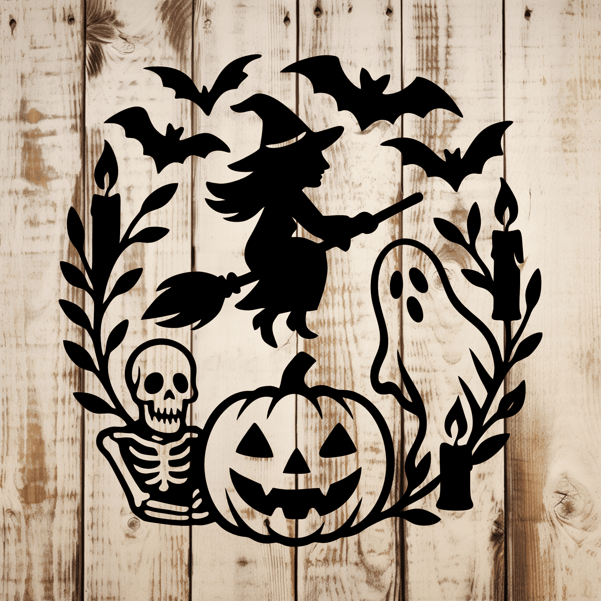 Skeleton and pumpkin DXF design for CNC plasma and laser cutters