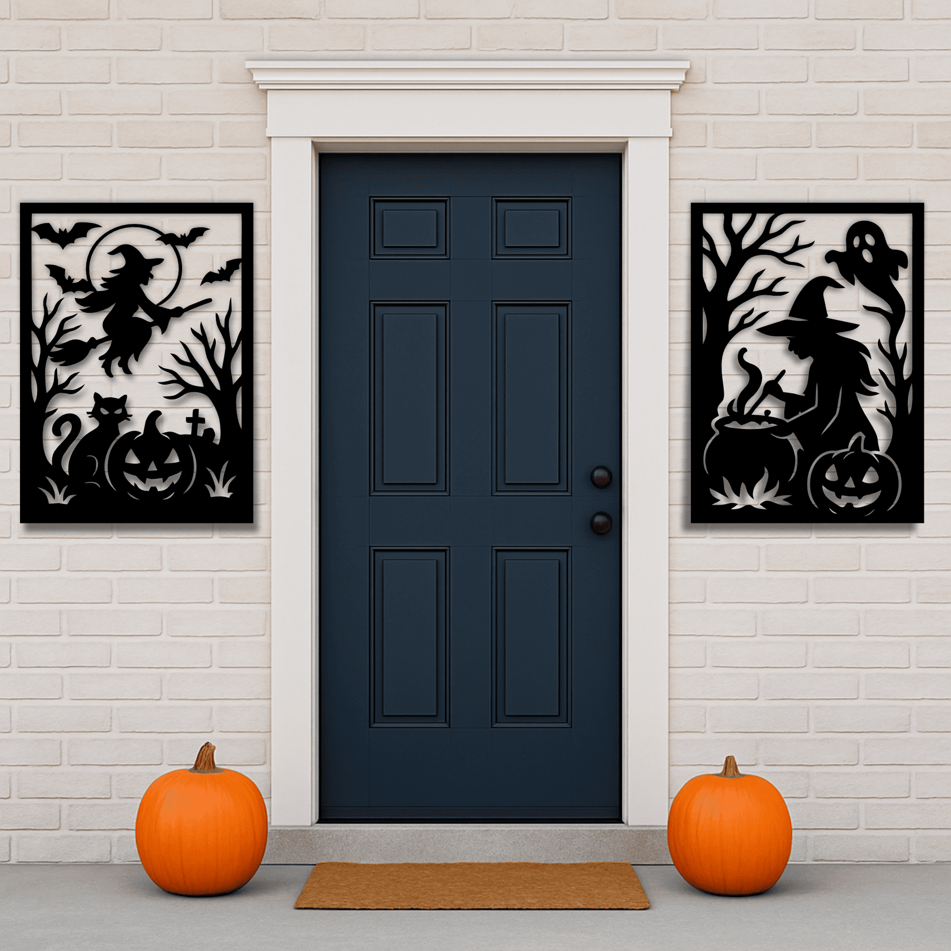Ghosts and pumpkins Halloween SVG DXF for wall art
