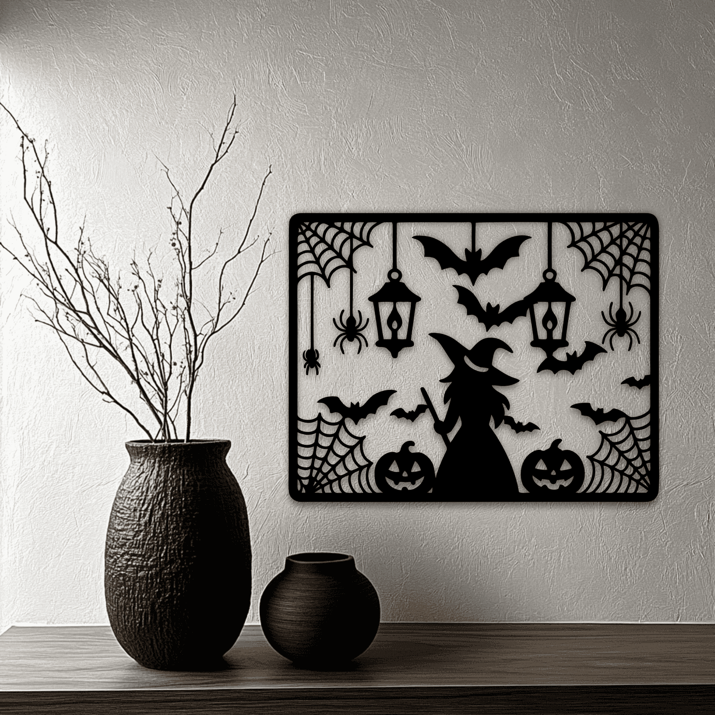 Halloween lantern and cobweb vector DXF for spooky décor