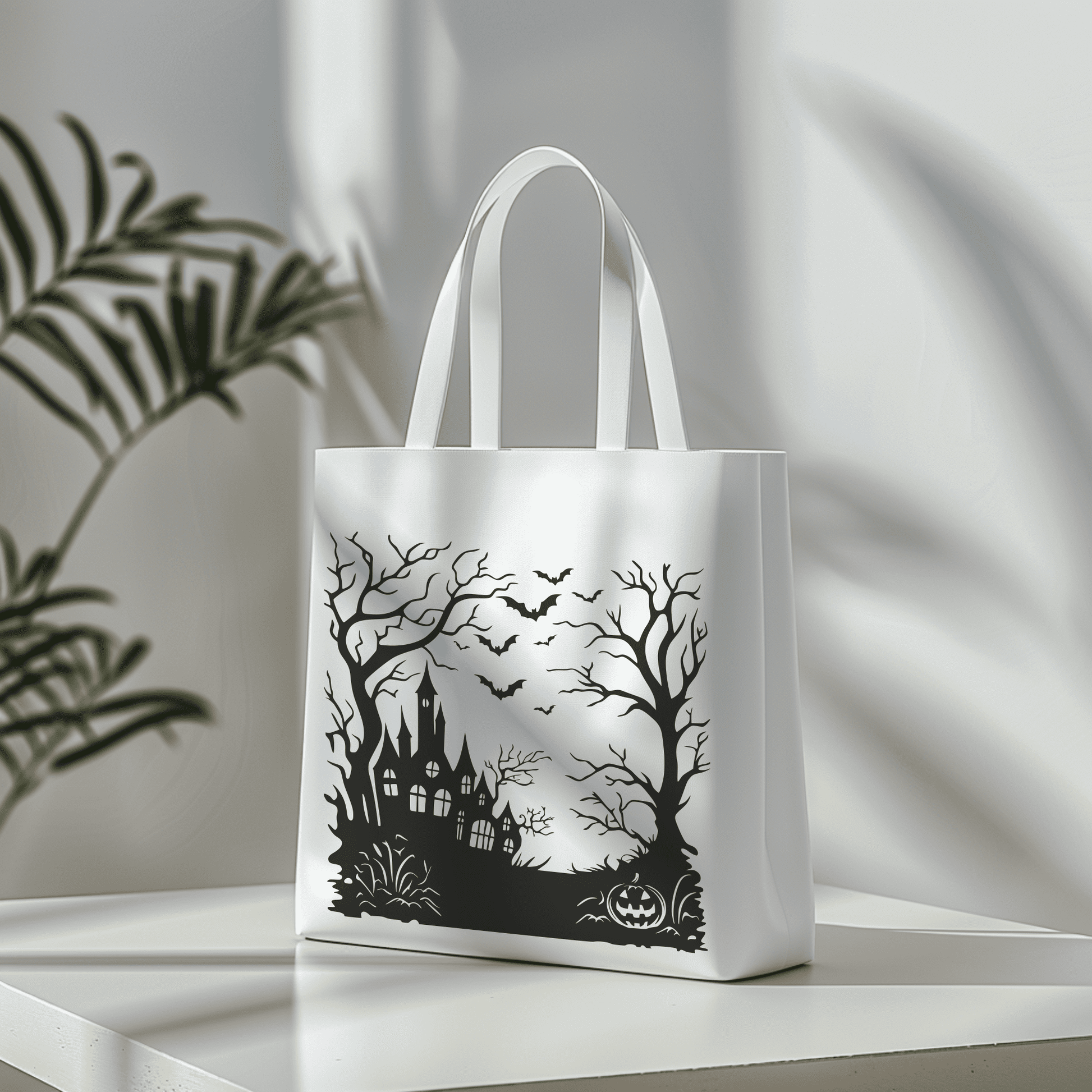 Spooky Castle SVG for Cricut, Glowforge, Halloween Sublimation, Halloween bags Design