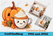 Load image into Gallery viewer, Happy Halloween sublimation design, Png pumpkins, Digital download png, halloween sublimation, high resolution png files, png with transparent background, png art
