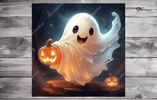 Load image into Gallery viewer, Happy Halloween ghost png, halloween sublimation, pumpkins halloween png, png for halloween decor, png art, png for t-shirt design, Halloween clipart

