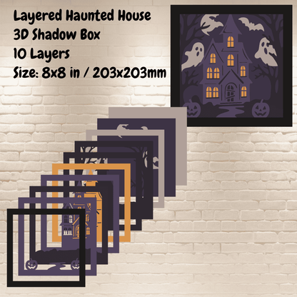 Halloween purple haunted mansion layered cutting file for Cricut