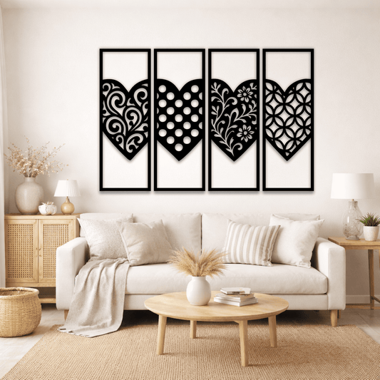 Decorative heart panel SVG DXF for Cricut, Silhouette and xTool