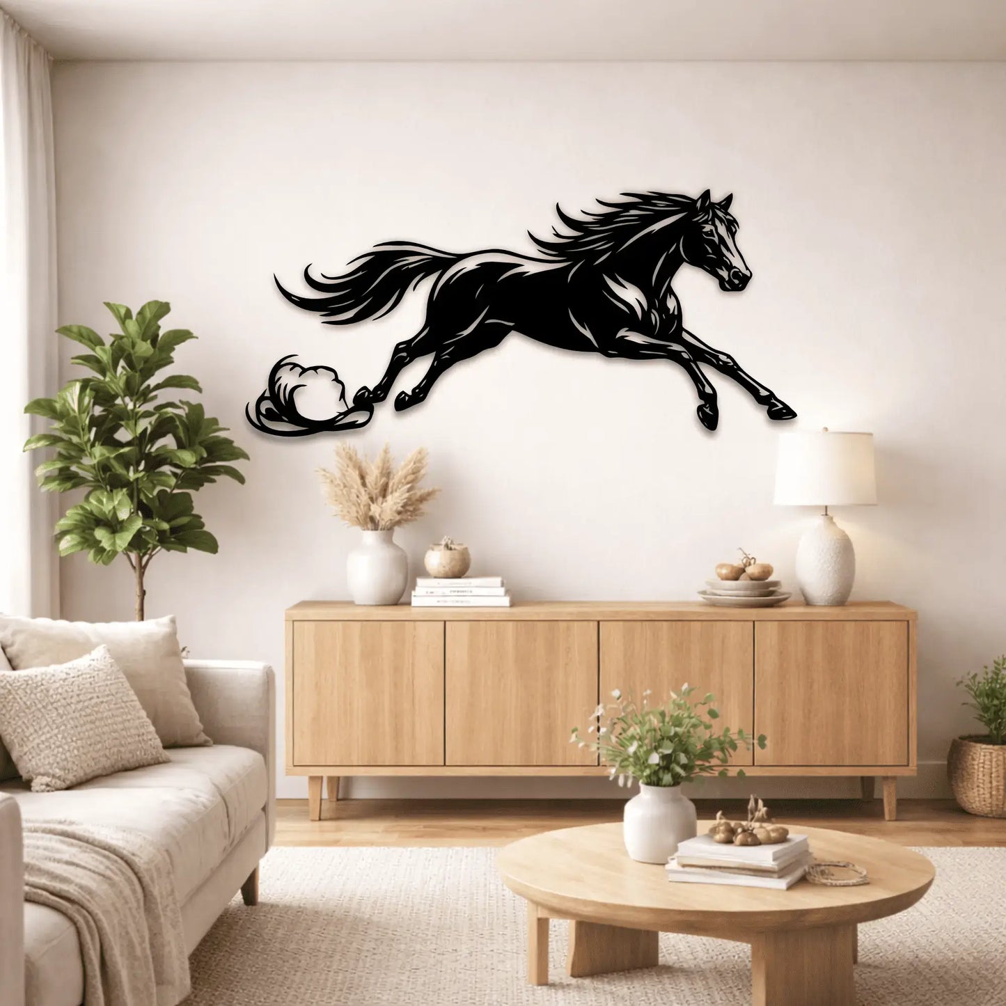 wild horse mountain scene metal wall art dxf