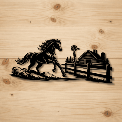 galloping horse wall art svg