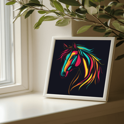 horse wall art svg layered paper cut style