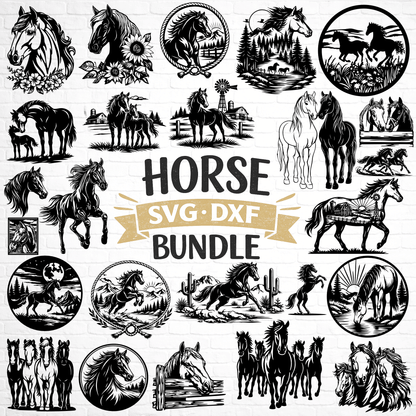 Horse SVG bundle 100 designs for CNC and laser