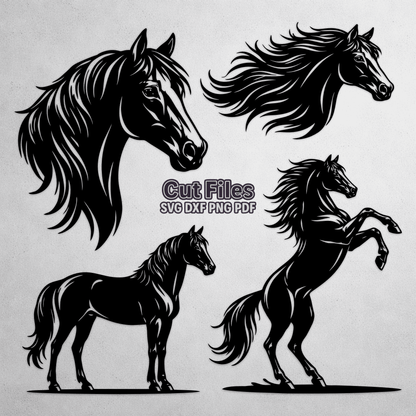 horse svg bundle silhouettes