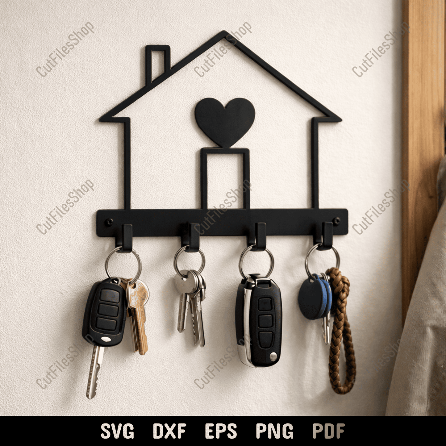 House Key Holder SVG DXF EPS PNG for laser cutting, CNC and plasma