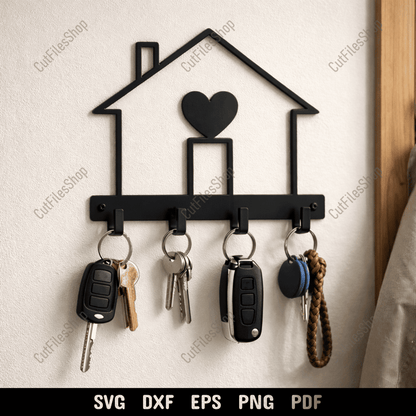 House Key Holder SVG DXF EPS PNG for laser cutting, CNC and plasma