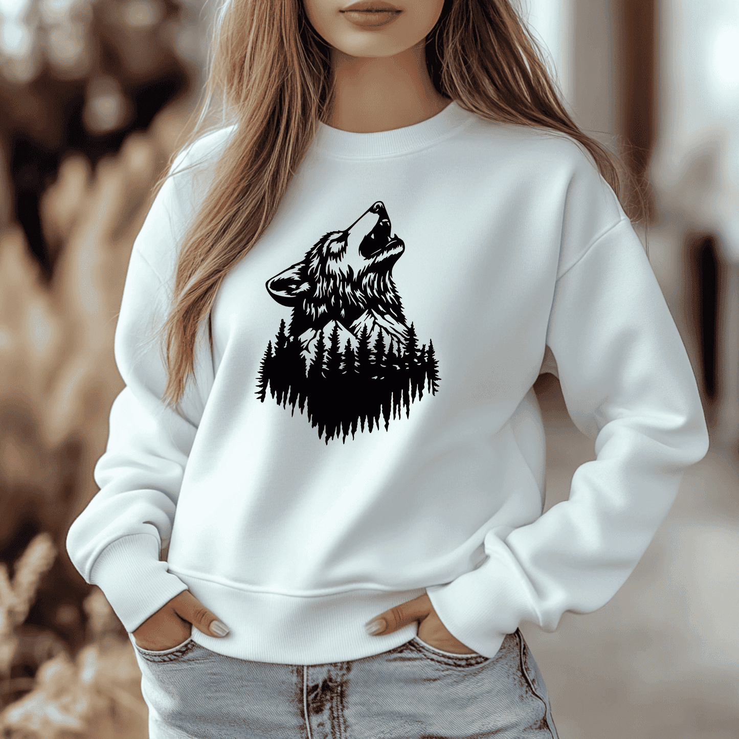 Howling wolf SVG PNG for Cricut and sublimation projects