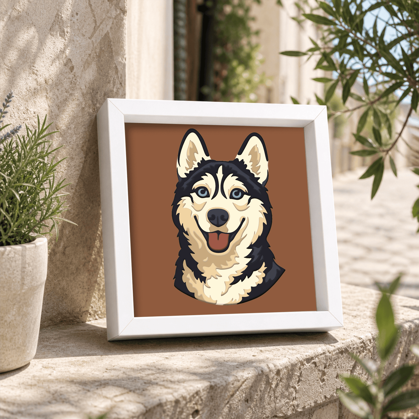 husky dog multilayer svg for cricut