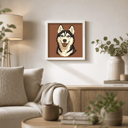 husky shadow box svg layered pet portrait