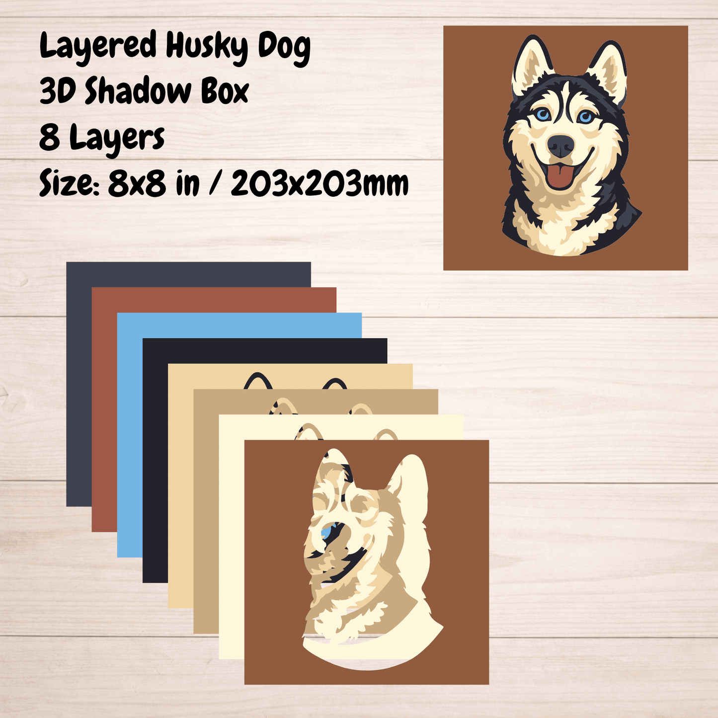 husky shadow box svg for silhouette machine