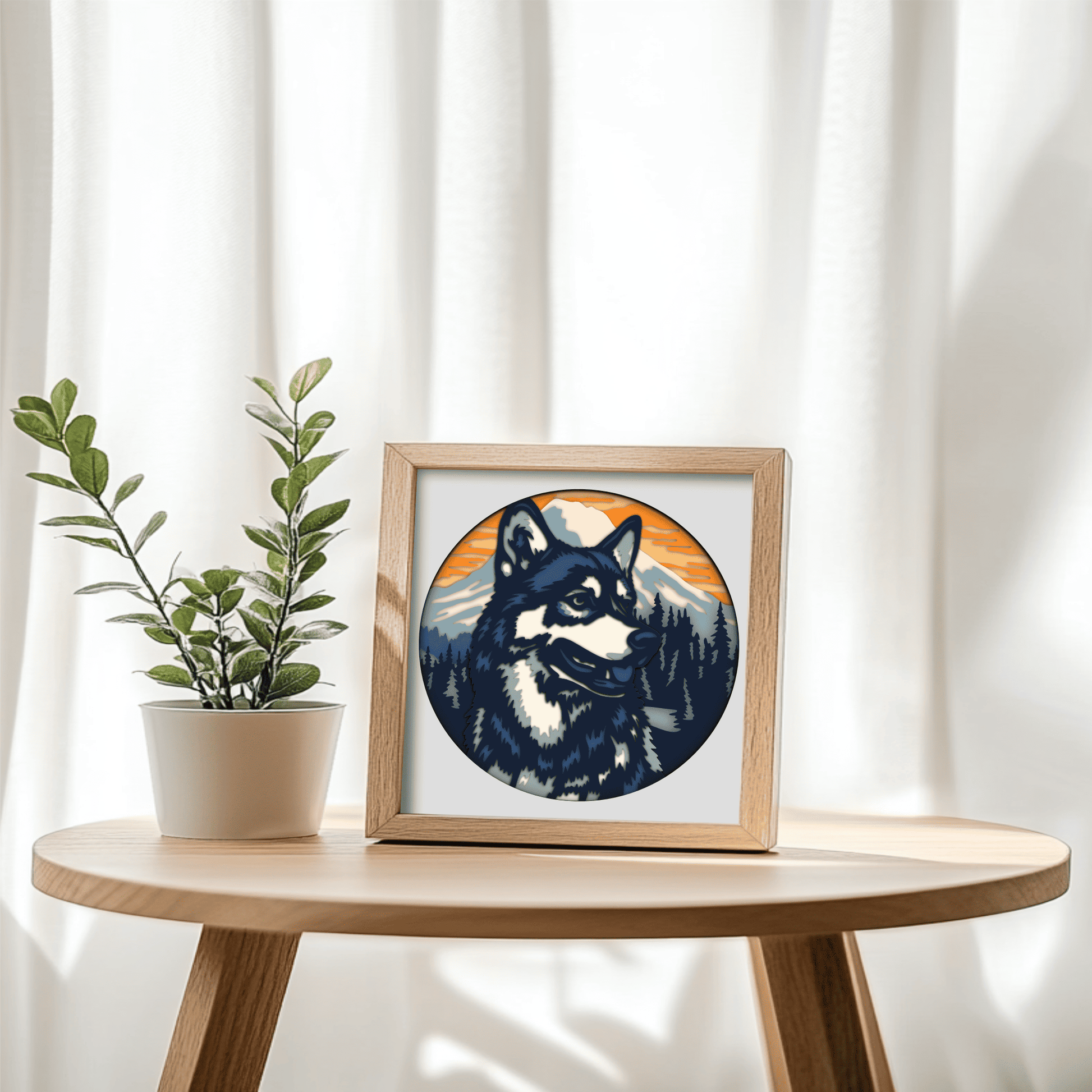 Husky multilayer svg for cricut laser cutting and glowforge