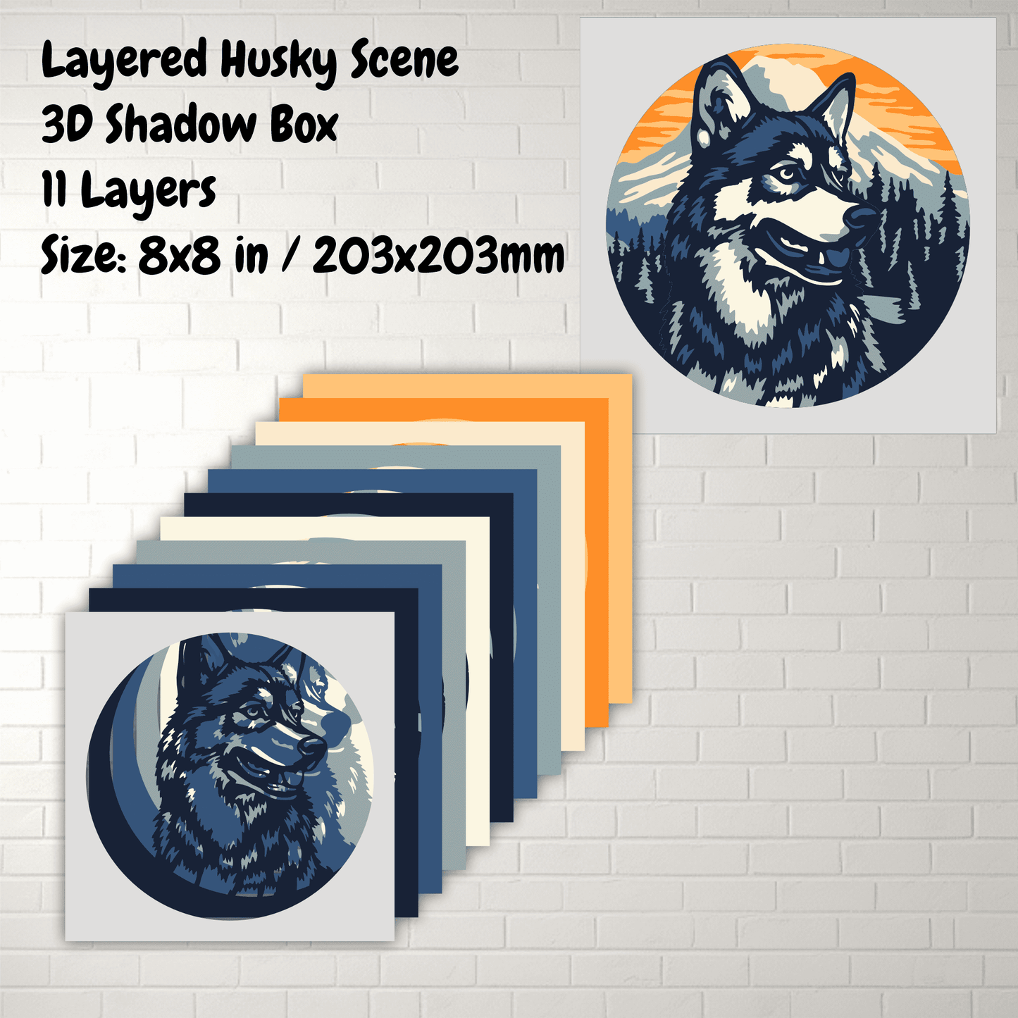 wolf silhouette layered svg for cricut and silhouette machines