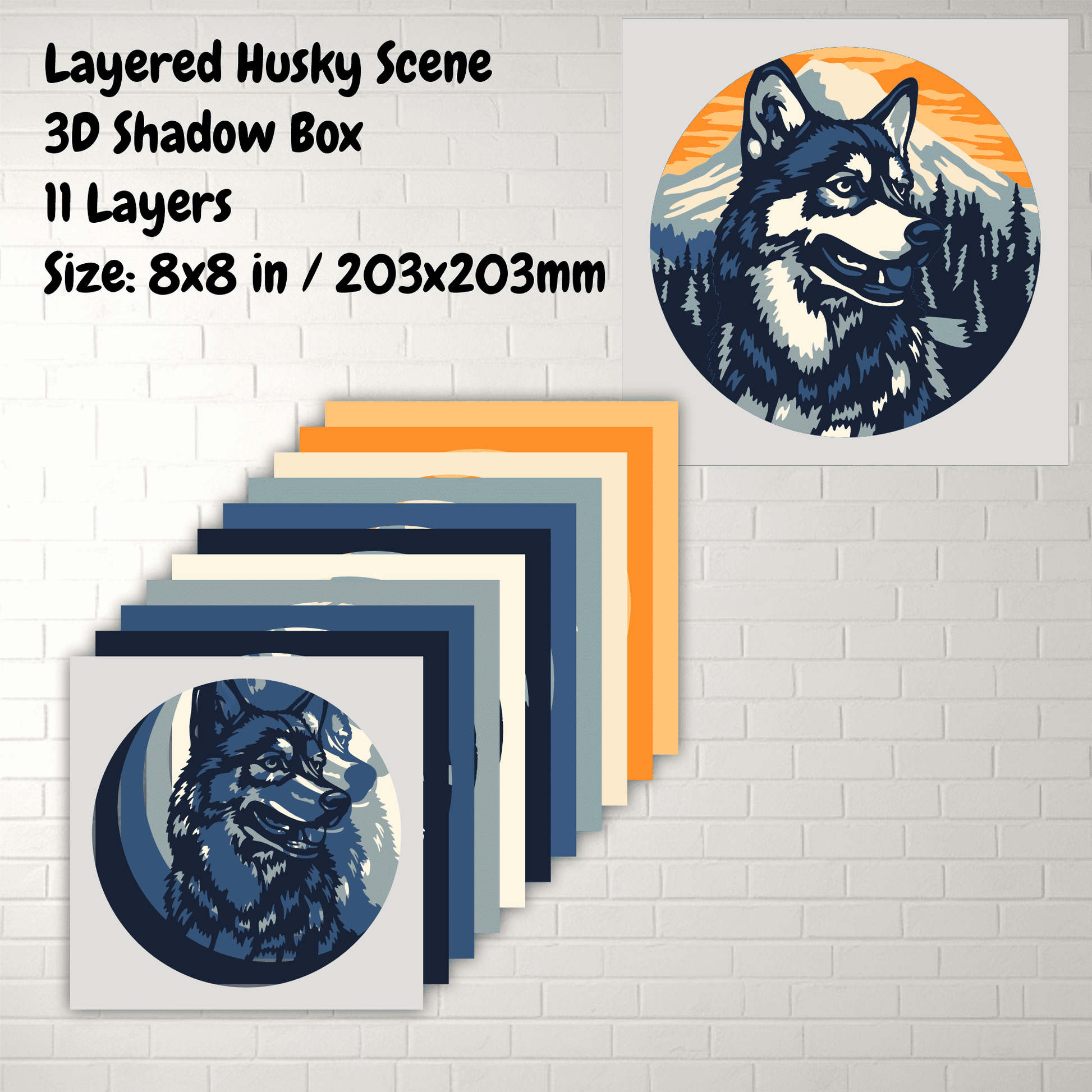 wolf silhouette layered svg for cricut and silhouette machines