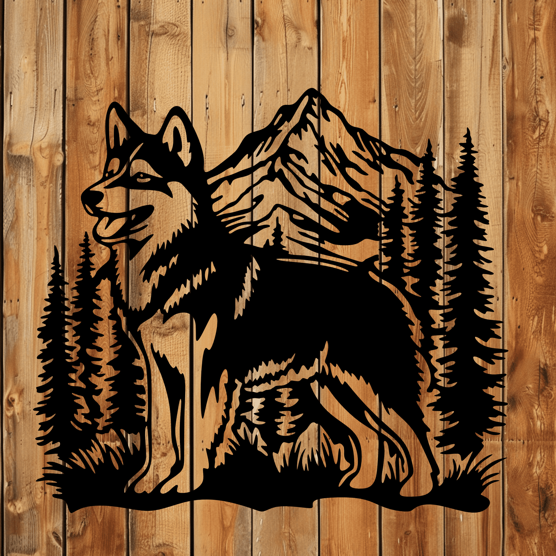 Rustic husky wildlife CNC plasma design