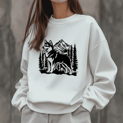 Mountain forest husky Cricut cut file