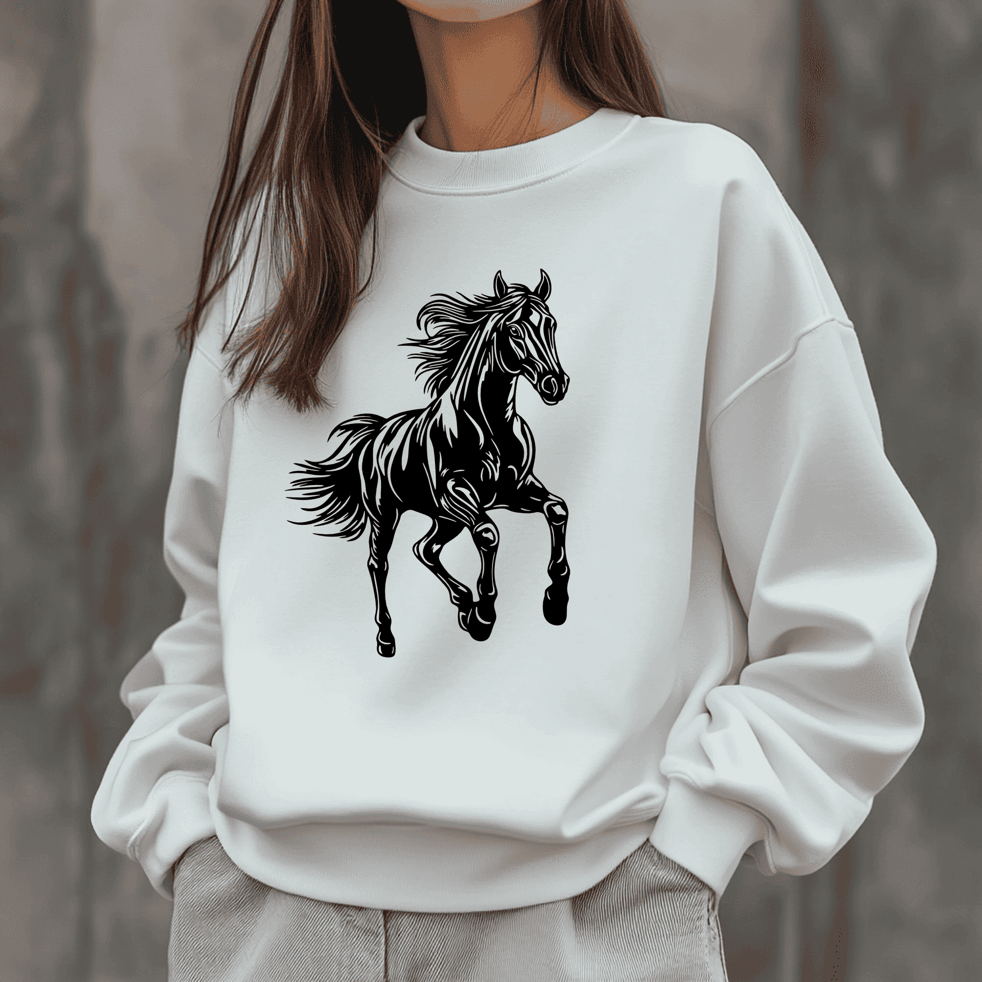 Jumping Horse SVG DXF Files for Laser Art, Cricut, and Sweatshirt design
