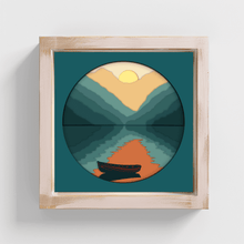 Load image into Gallery viewer, Lake Boat 3D Shadow Box Svg for Cricut &amp; Silhouette, Layered Cardstock Template, Paper 3D Art, DIY Home Decor, Unique Gift, Download Now

