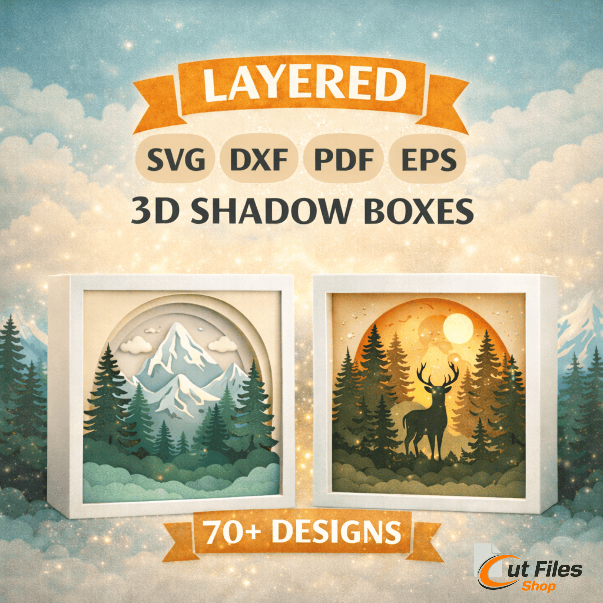layered svg mega bundle shadow box designs
